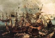 VROOM, Hendrick Cornelisz. Battle of Gibraltar qe Norge oil painting reproduction